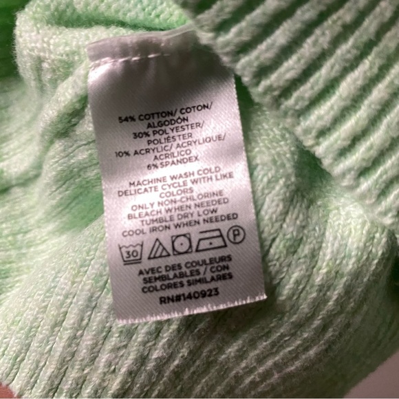 Loft mint green 3/4 tie sleeves XL cotton blend sweater - Picture 4 of 4